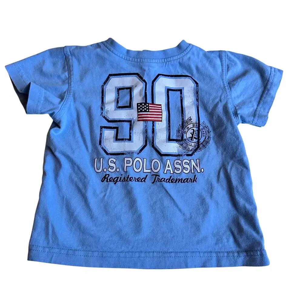 US Polo Assn Blue Tee & Snapback - 12 Months - 90 Flag